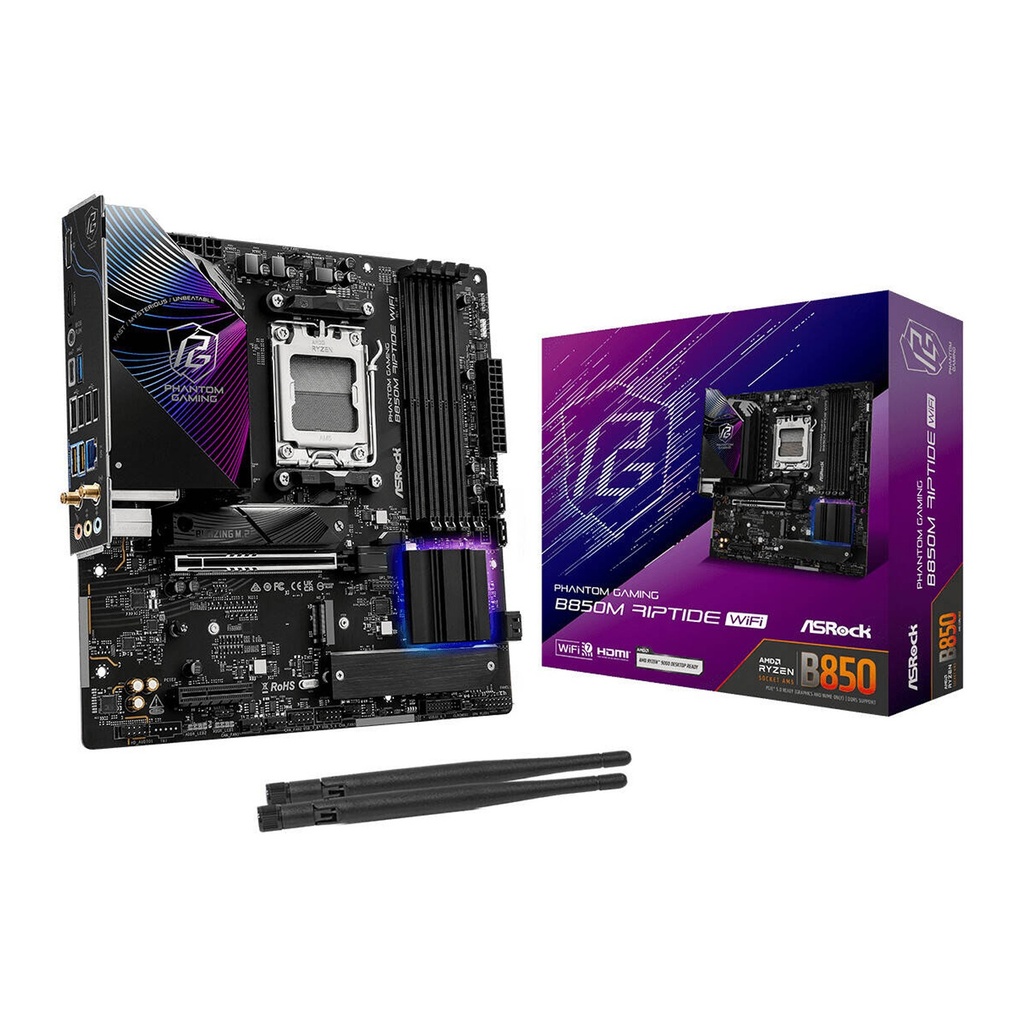 Asrock AMD B850M Riptide WiFi DDR5 Phantom Gaming Motherboard