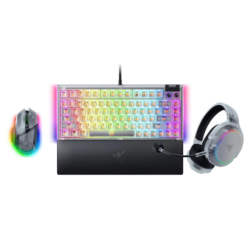 [NS033538] Bundle Offer - Razer Barracuda X Chroma Wireless Gaming Headset Phantom White Edition + Razer BlackWidow V4 75% Wired Gaming Keyboard Phantom White Edition + Razer Basilisk V3 Pro Wireless Gaming Mouse Phantom White