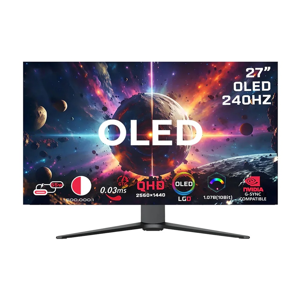 [NS033537] Gameon GO27OLED 2K Signature X Series 27" OLED QHD IPS 240Hz 0.3ms HDMI 2.1 Gaming Monitor (Supports PS5) - Black