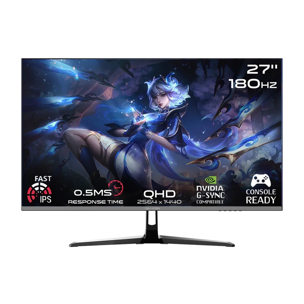 [NS033536] Gameon GOPS27QHD180IPS Pro Series 27" 2K QHD Fast IPS 180Hz 0.5ms HDMI 2.1 Gaming Monitor (Supports PS5) - Black
