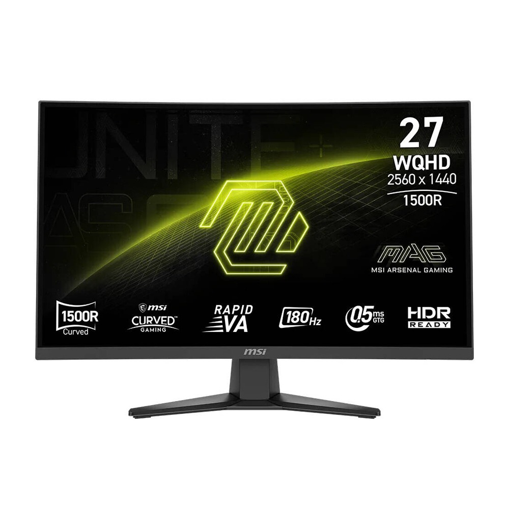 [NS033527] MSI MAG 275CQF E18 27" 2K WQHD Rapid VA 180Hz 0.5ms AMD FreeSync Technology, 1500R Curvature, Curved Gaming Monitor