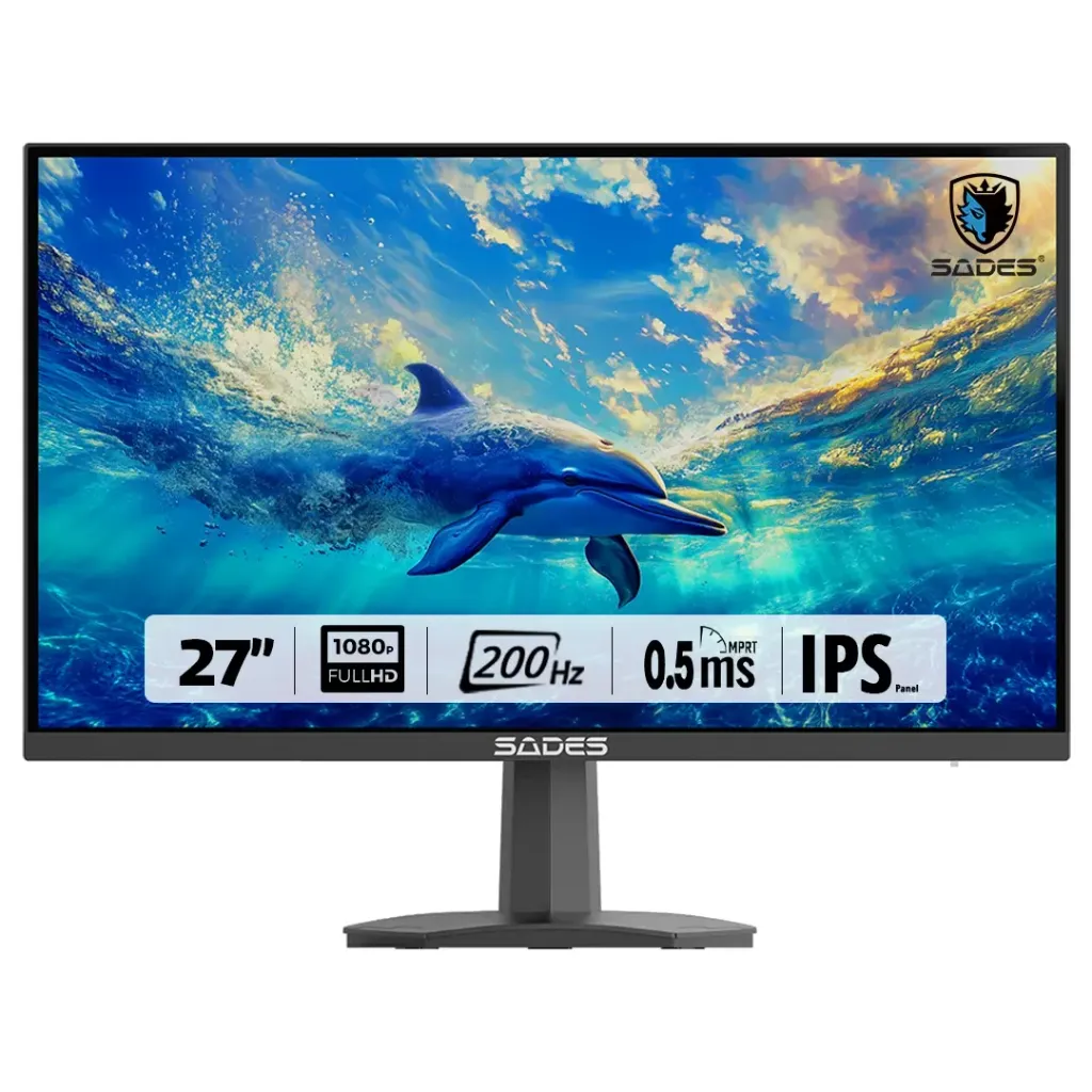 SADES SP-DOLPHIN Gaming Monitor | 27" | (FHD) | 200Hz | 0.5ms | HDMI 2.1 | IPS (SA-F02F27)