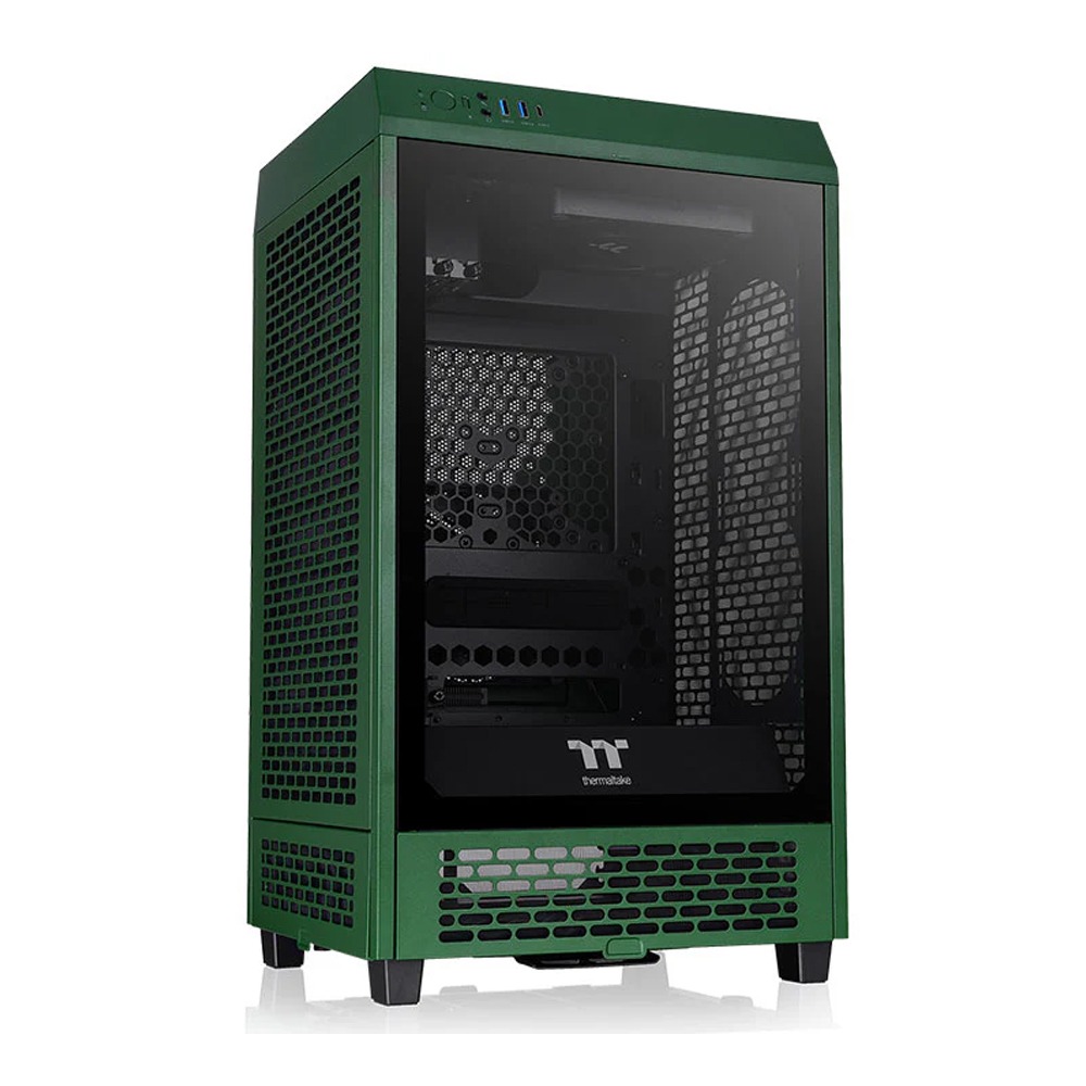 [NS016455] Thermaltake The Tower 200 Mini Tower Front Side Tempered Glass 1 Fans - Racing Green