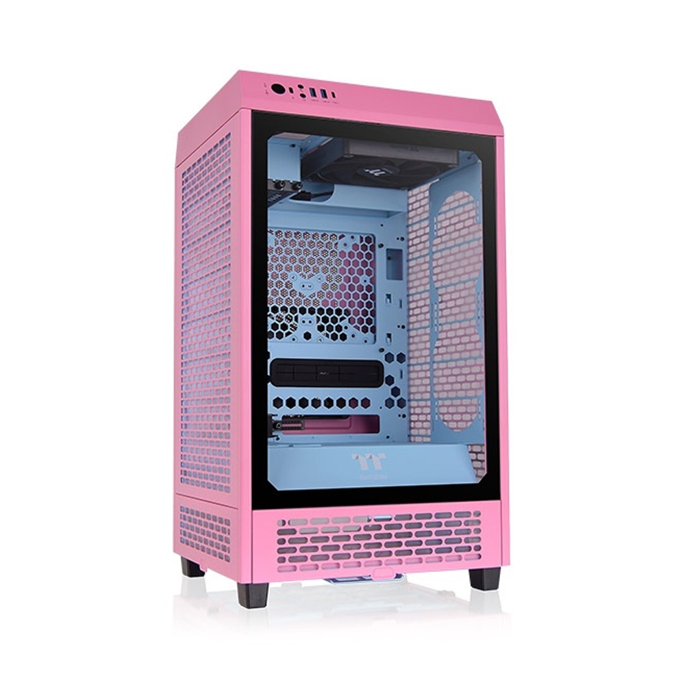 [NS016453] Thermaltake The Tower 200 Mini Tower Front Side Tempered Glass 1 Fans - Bubble Pink
