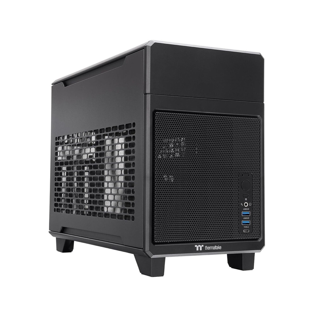 ThermalTake TR100 Mini ITX Case 18.9 Liters PCIe 4.0 Riser Cable Included Support Removable PCIe Bracket Without Fan - Black