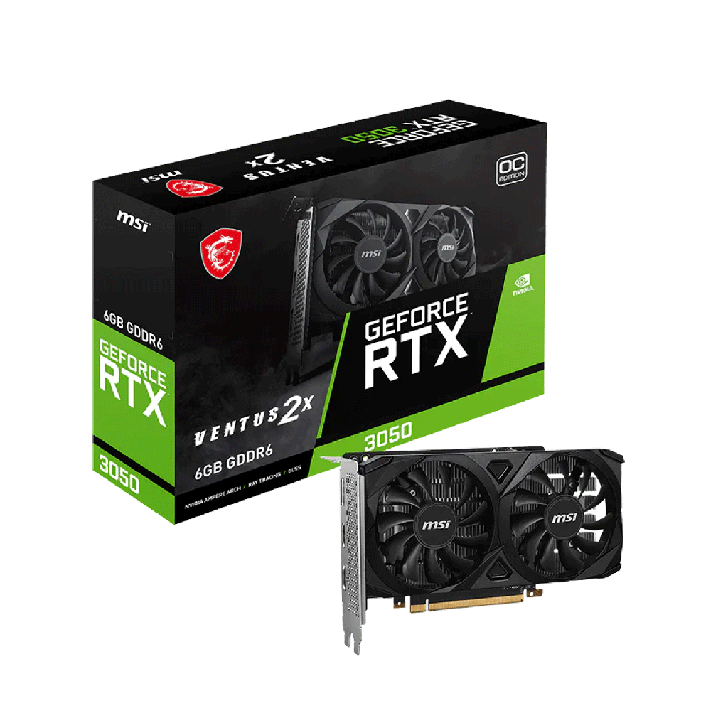 MSI Geforce RTX 3050 6GB Ventus 2x Graphic Card - Black