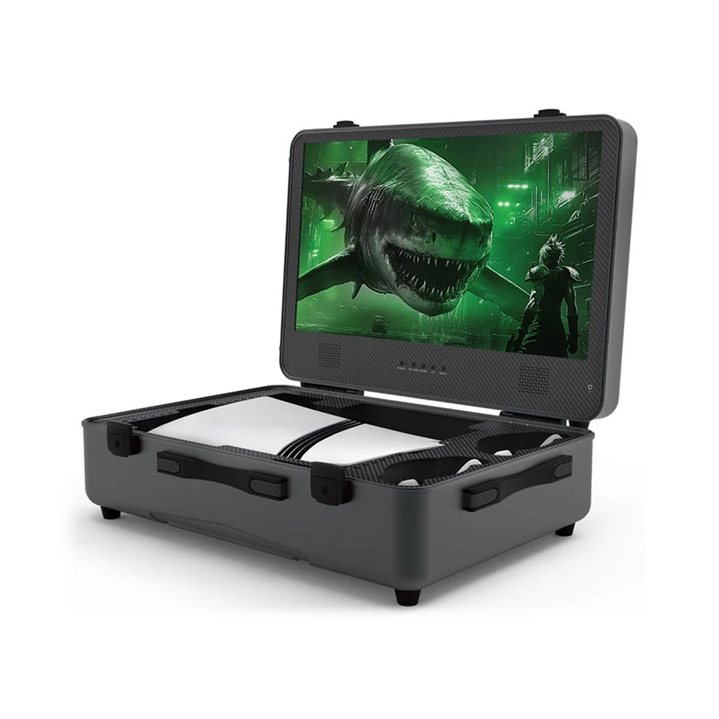 [SQGSU] SHARX QUEST Gaming Suitcase (PQ-24Q165I) 24” QHD Monitor (2560x1440), IPS, 165Hz, 1ms, HDMI 2.1 & USB-C, Dual 7W Speakers with YAMAHA Amplifier, Aluminum Case, Portable Design, Compatible with XboxS and all PS5 versions (Digital, Slim, PS5 Pro) (مستعمل)