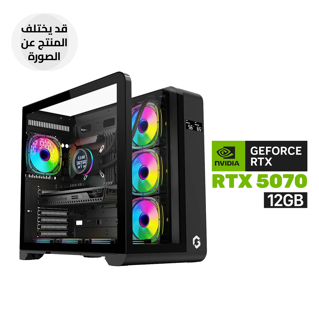 [NS033720] Gaming PC - Intel Core i7-14700F Processor, B760M WIFI DDR5 MotherBoard, 16GB D5 RAM, 1TB NVMe SSD, RTX 5070 12GB VGA, 850 Watt GOLD PSU, AZZA L240 Liquid Cooler, GameOn Infinity Midnight Series Case Black with 4 Fans, Windows 11 Pro License