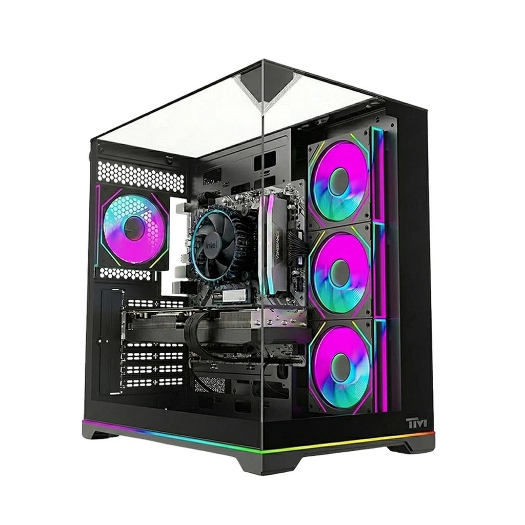 [NS033728] Twisted Minds Elite Series ATX Mid Tower Gaming Case - Black (4 ARGB Fans Included)