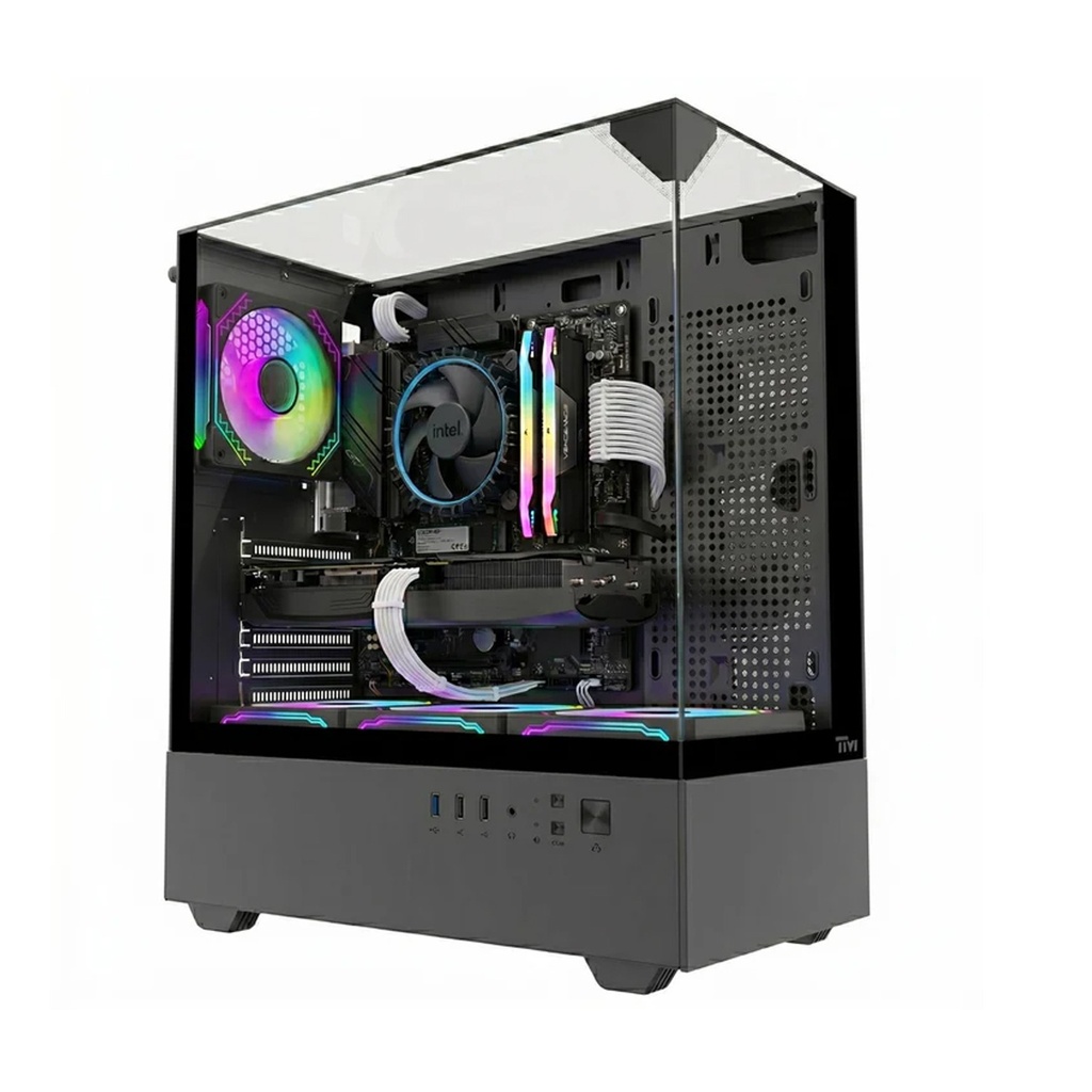 [NS033726] Twisted Minds Fury Series ATX Mid Tower Gaming Case - Black (4 ARGB Fans Included)