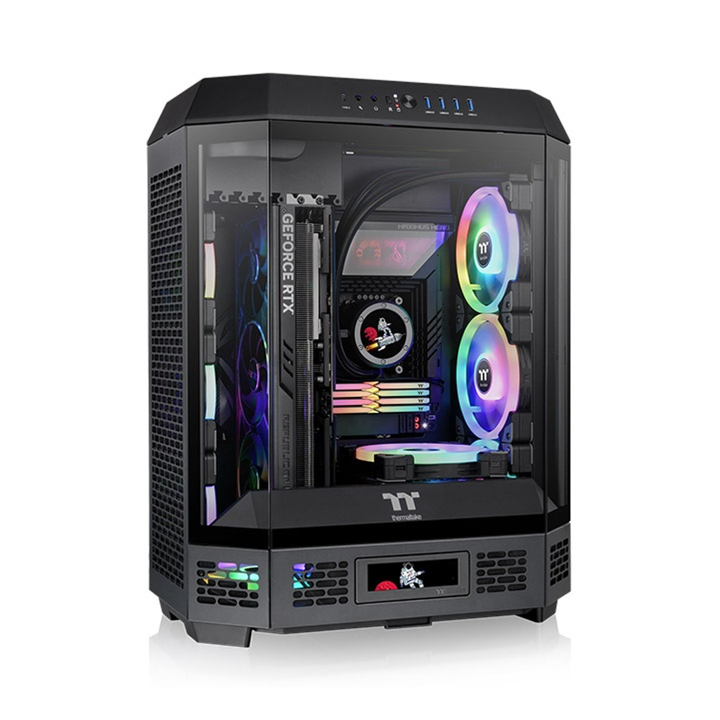 [NS026622] ThermalTake The Tower 600 Mid Tower Tempered Glass Panels On The Front And Two Perforated Panels On Each Side With 2 Fan - Black