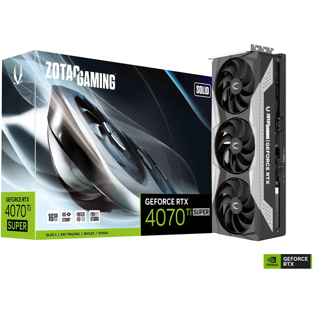 ZOTAC GAMING GeForce RTX 4070 Ti SUPER SOLID 16GB GDDR6X Graphics Card