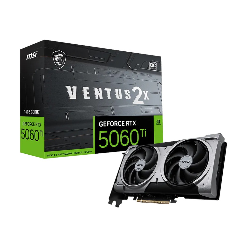 MSI Geforce RTX 5060Ti Ventus 2X OC Edition 16GB GDDR7 Graphic Card
