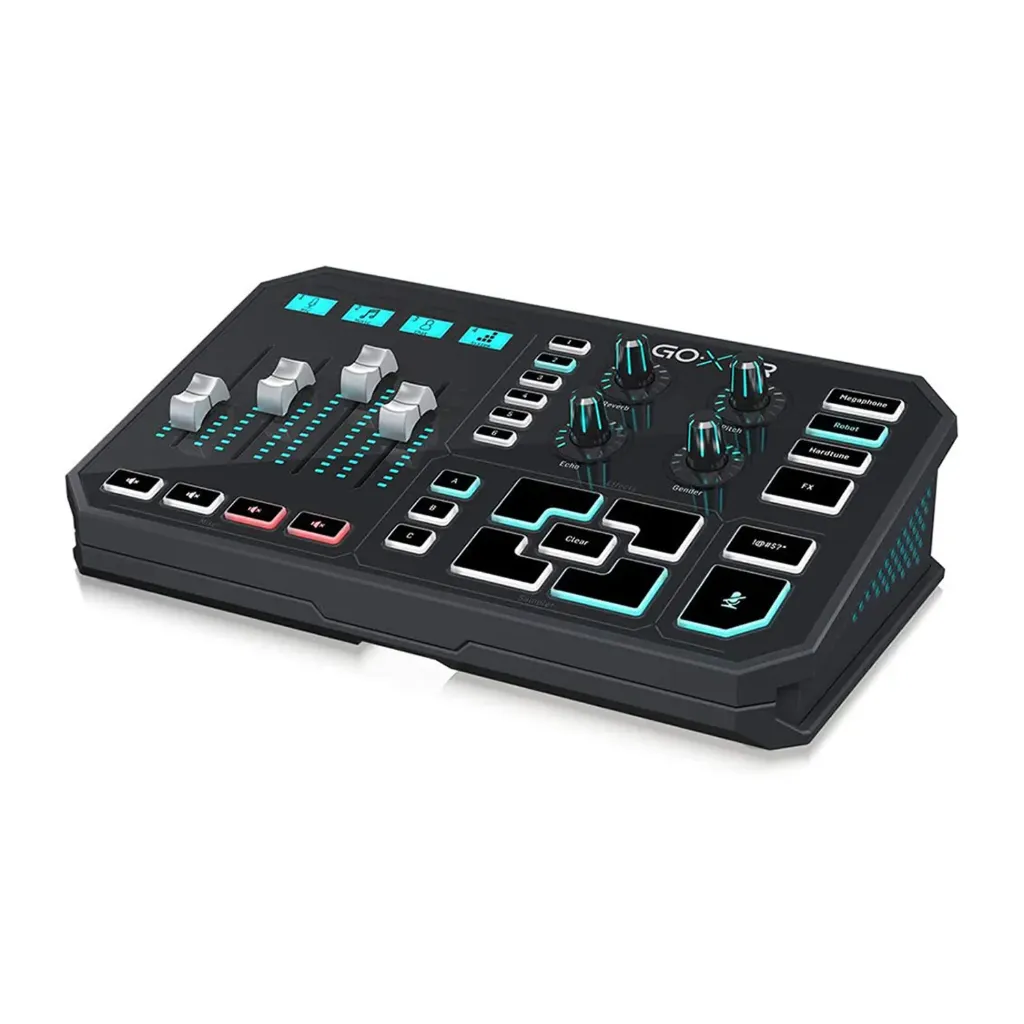 [THGXU] TC Helicon Go XLR Revolutionary Online BroadCaster Platform With 4-Channel Mixer, Motorized Faders, Sound Board And Vocal Effects (Used)