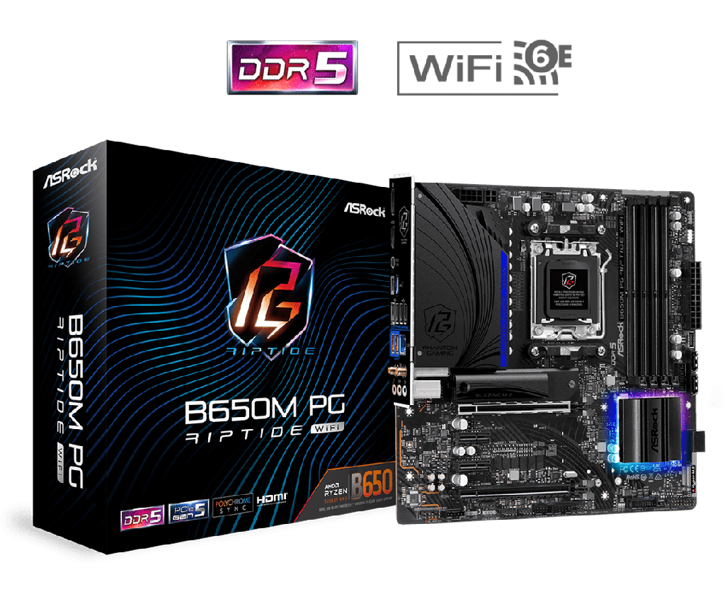 ASRock B650M PG Riptide WiFi - AMD Ryzen 7000 Series Processors - Motherboard