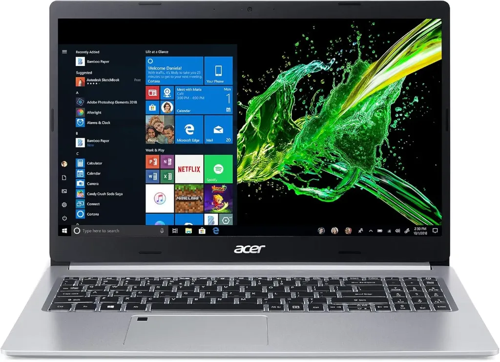 [AA1IN] acer Aspire 5 Slim Laptop, 15.6 Inches FHD IPS Display, 8th Gen Intel Core i5-8265U, 12GB DDR4, 128GB SSD, Fingerprint Reader, Windows 10 Home, A515-54-51DJ