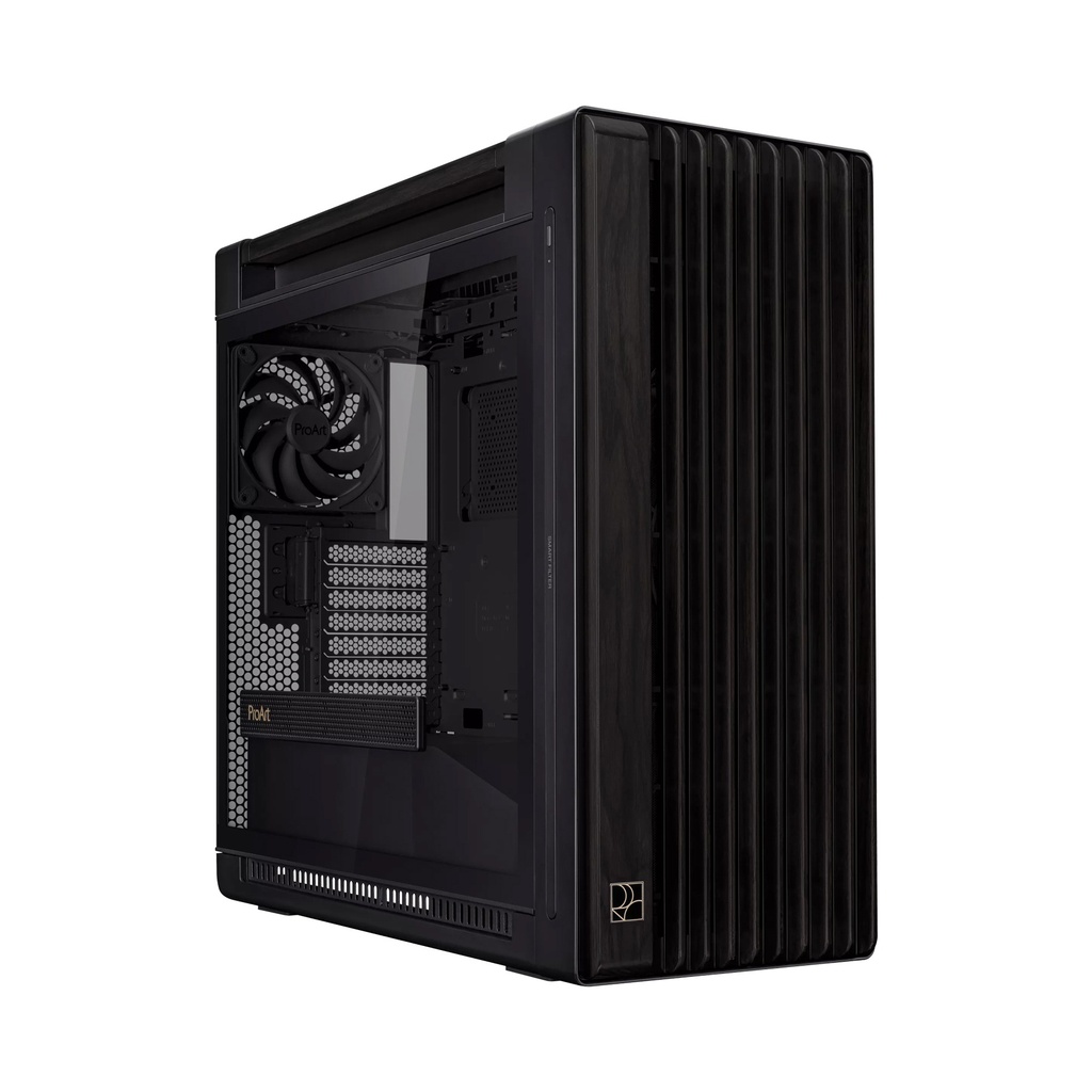 ASUS ProArt PA602 Walnut Wood Edition Mid-tower Side Glass Panel with 2 Fan - Black