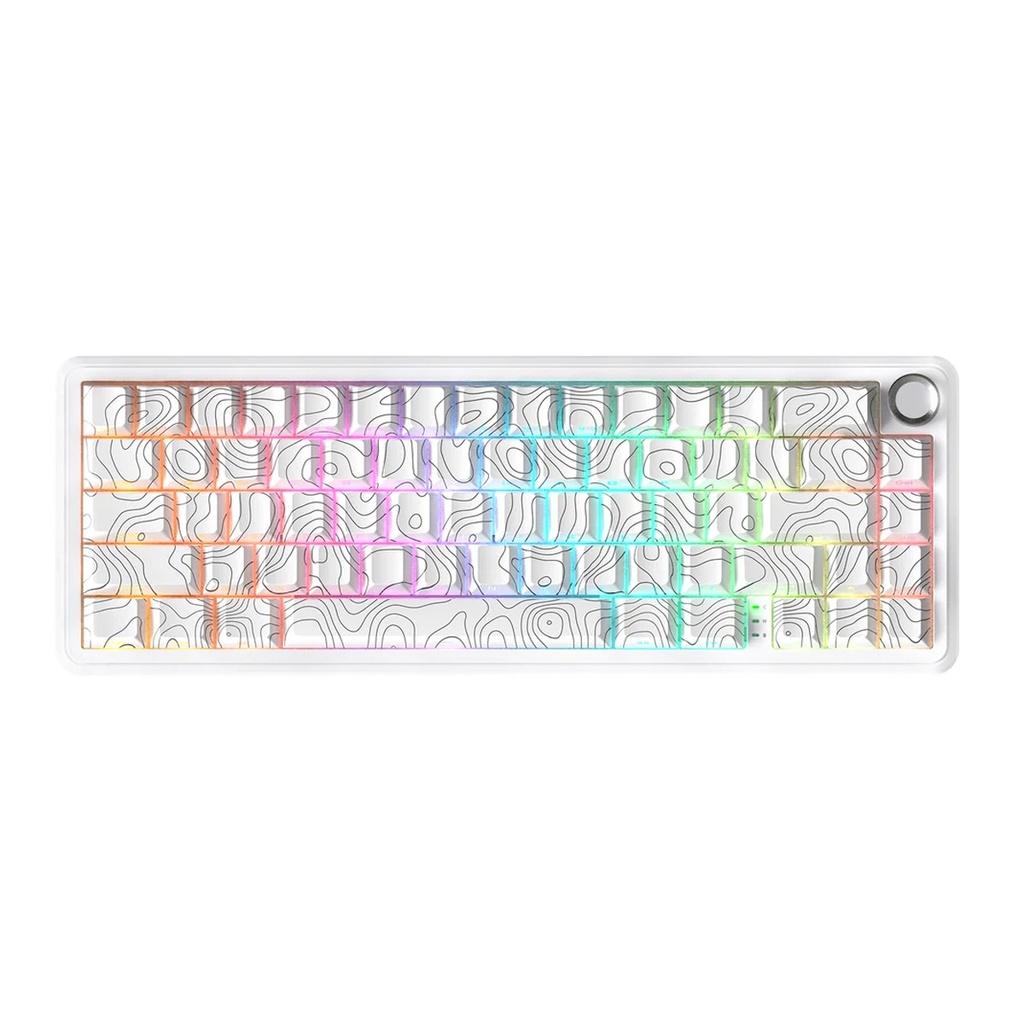 [NS039790] Attack Shark X65 Pro HE Magnetic Switch Keyboard Wired 8k Return Rate/Wireless 1K Return Rate - White Contour Lines