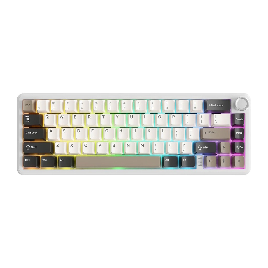 [NS039658] ATTACK SHARK X66 60% Wireless Mechanical Gaming Keyboard with Volume Knob, Gasket Hot Swappable Custom Keyboard, PBT Keycaps - Cheese White
