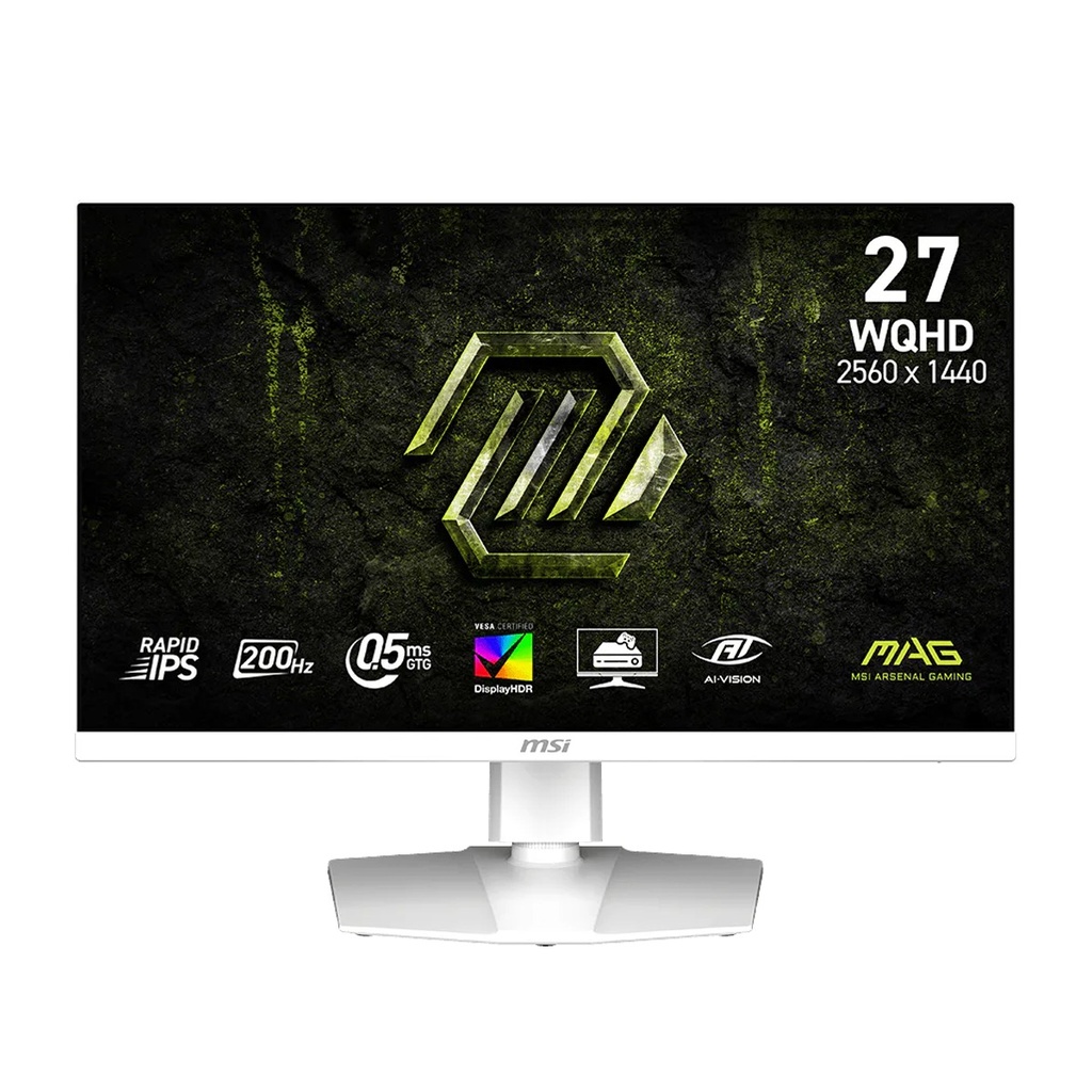 [9S6-3CF99T-001] MSI MAG 274QRFW E20, 27" Rapid IPS Display, WQHD Resolution, 200Hz, 0.5ms Gaming Monitor - White