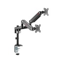 GAMEON Pole Mounted Gas Spring Dual Monitor Arm Stand And Mount For Gaming And Office Use (17" - 32") Each Arm Up To 9 KG - Black