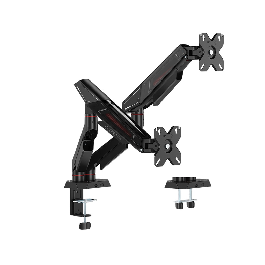 [SA-MS04-B] Sades Cobra Dual Monitor Mount Arm (Max size 40"/12KG Per ARM) - Black