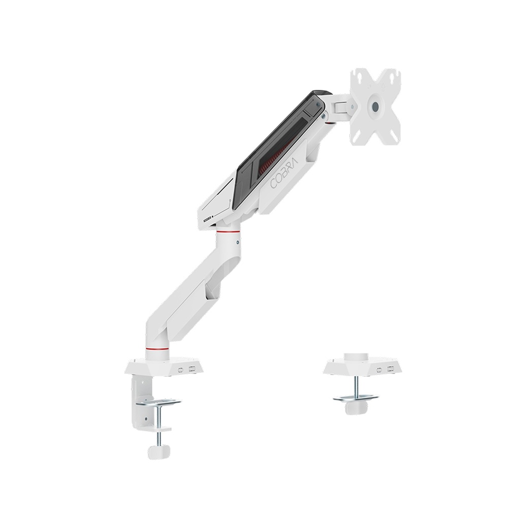 Sades Cobra Single Monitor Mount Arm (Max size 40"/12KG Per ARM) - White