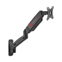 GAMEON Economy Spring-Assisted Wall Mounted Single Monitor Arm, Stand & Mount For Gaming & Office Use (17" - 32") Each Arm Up To 9 Kg-Black