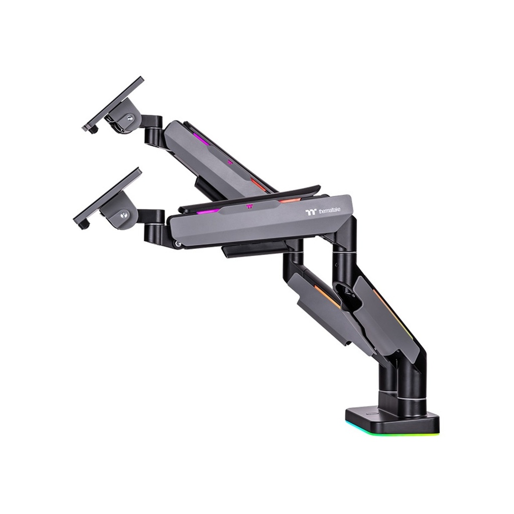 ThermalTake Dual Monitor Arm (17" To 35") Gas Spring, Cable Management, 2-20KG, RGB Lighting Effects