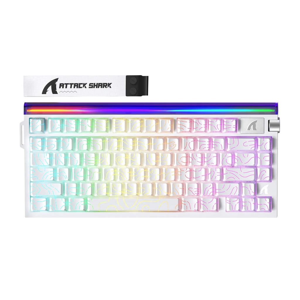 [R85-HE-WHITE] Attack Shark R85 HE Wired Magnetic Swtich mechanical Keyboard 8000hz Polling Rate, 0.005mm RT Purple Mandrel Switch - White Contour