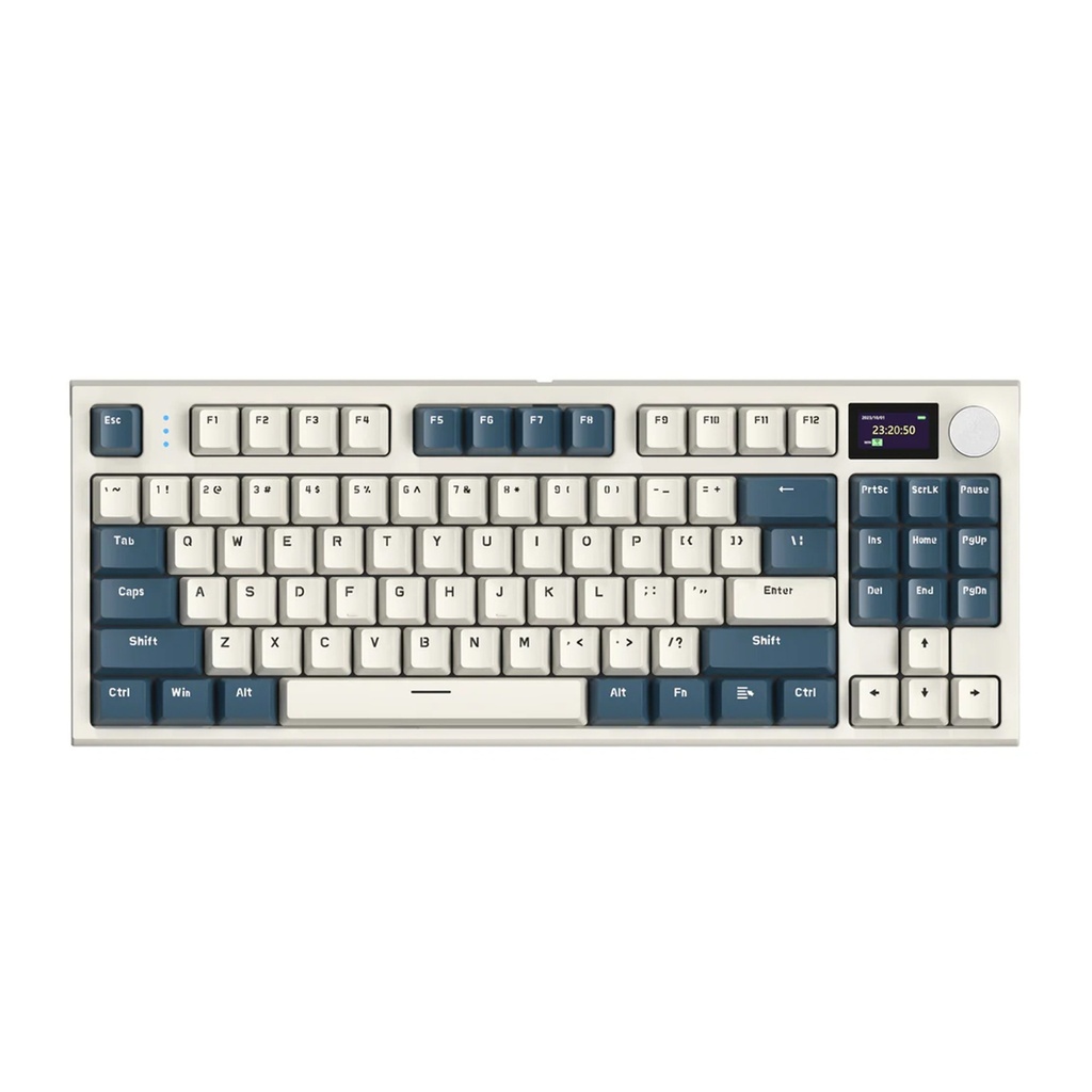 [K86RGB-TIME] Attach Shark Wired+2.4G & BT 5.0 Connection Tri-mode Connection TFT Smart Colour Screen Knob Sitch - Time Machine + Blue Whale Switch