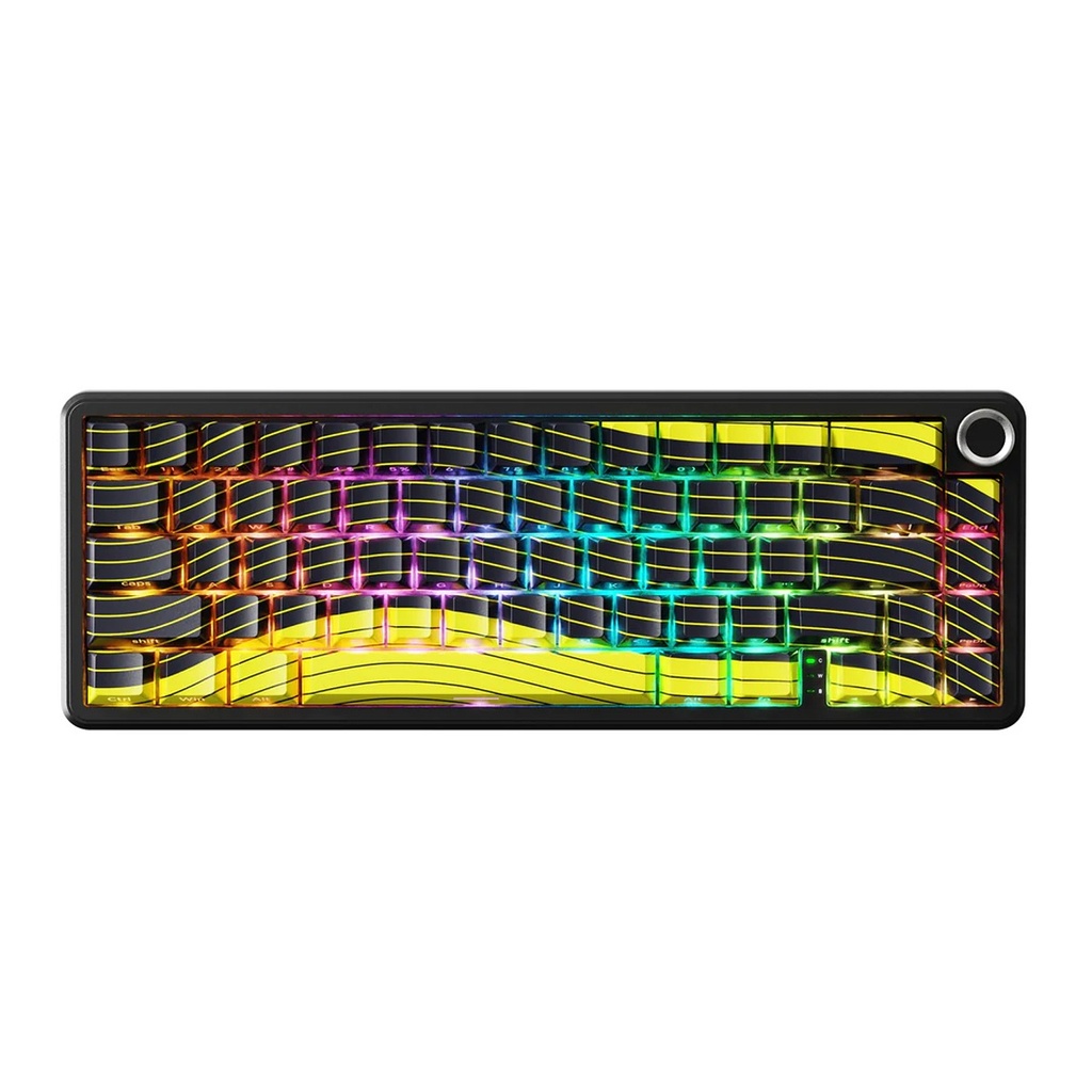 Attack Shark X65 Pro HE Magnetic Switch Keyboard Wired 8k Return Rate/Wireless 1K Return Rate - Black/Yellow Contour Lines