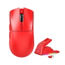Attach Shark X1 PAW3395 Pro Wired+2.4G & BT Connections 50-40000DPI, 100 Million Times Switch with RGB Charging Dock - Red
