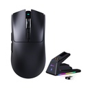 Attach Shark X1 PAW3395 Pro Wired+2.4G & BT Connections 50-40000DPI, 100 Million Times Switch with RGB Charging Dock - Black