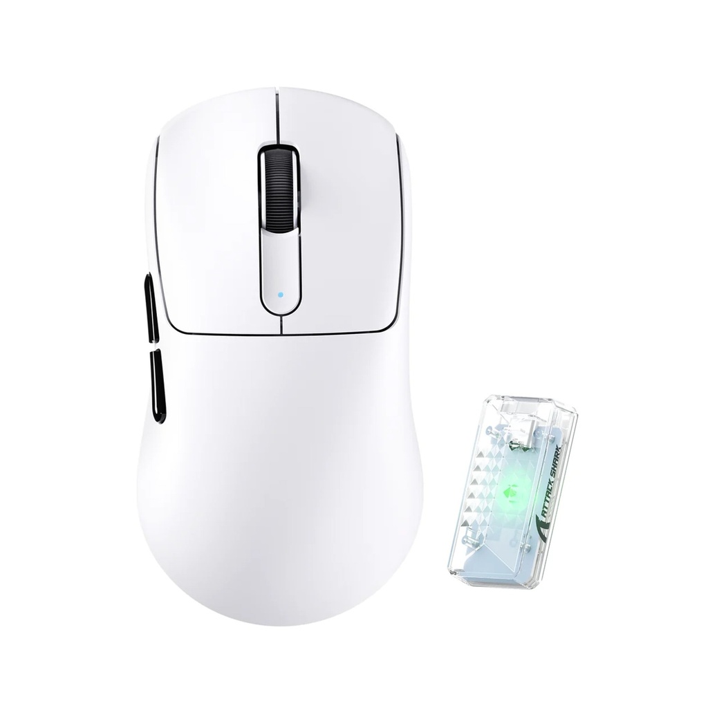 [V5-WHITE] ATTACK SHARK V5 PAW3950 MAX Sensor Wireless Gaming Mouse with 42000 DPI, 55g Ultra-Lightweight - White
