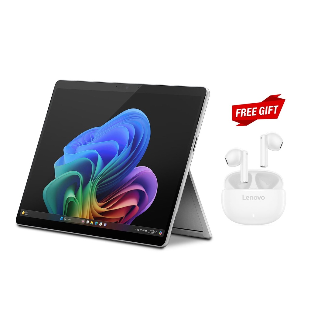 MicroSoft Surface Pro 11, Intel Core Ultra 7-266V Processor, 16GB Ram, 512GB SSD, Intel® Arc™ Graphics, 13-inch PixelSense Flow Touch Display 120Hz, Windows 11 Pro, Platinum - EP2-20240 + Free Gift Lenovo E310 True Wireless Stereo Earbuds