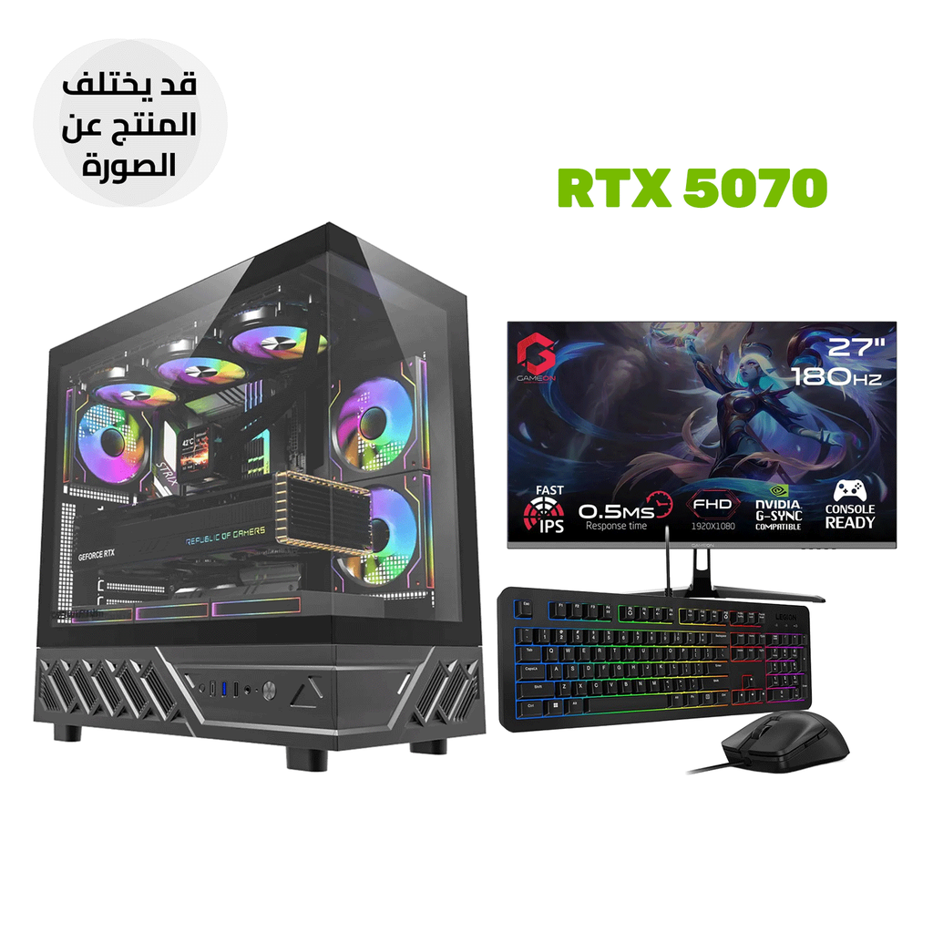 [385KA10.0001-CGPC2] Gaming PC AMD Ryzen 5 9600X, B650M Motherboard, 16GB D5 RAM, 1TB NVMe SSD, RTX 5070 12GB GPU, L240 Liquid Cooler, 750W Gold PSU, Darkflash DS950 ATX Case, Windows 11 Pro + GameOn 27" FHD 180Hz HDMI 2.1 Monitor & KM310 RGB Combo