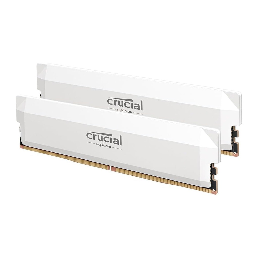 [CP2K16G64C38U5W] Crucial Pro 32GB (2x16GB) DDR5 6400MT/s CL38 Memory Kit - White