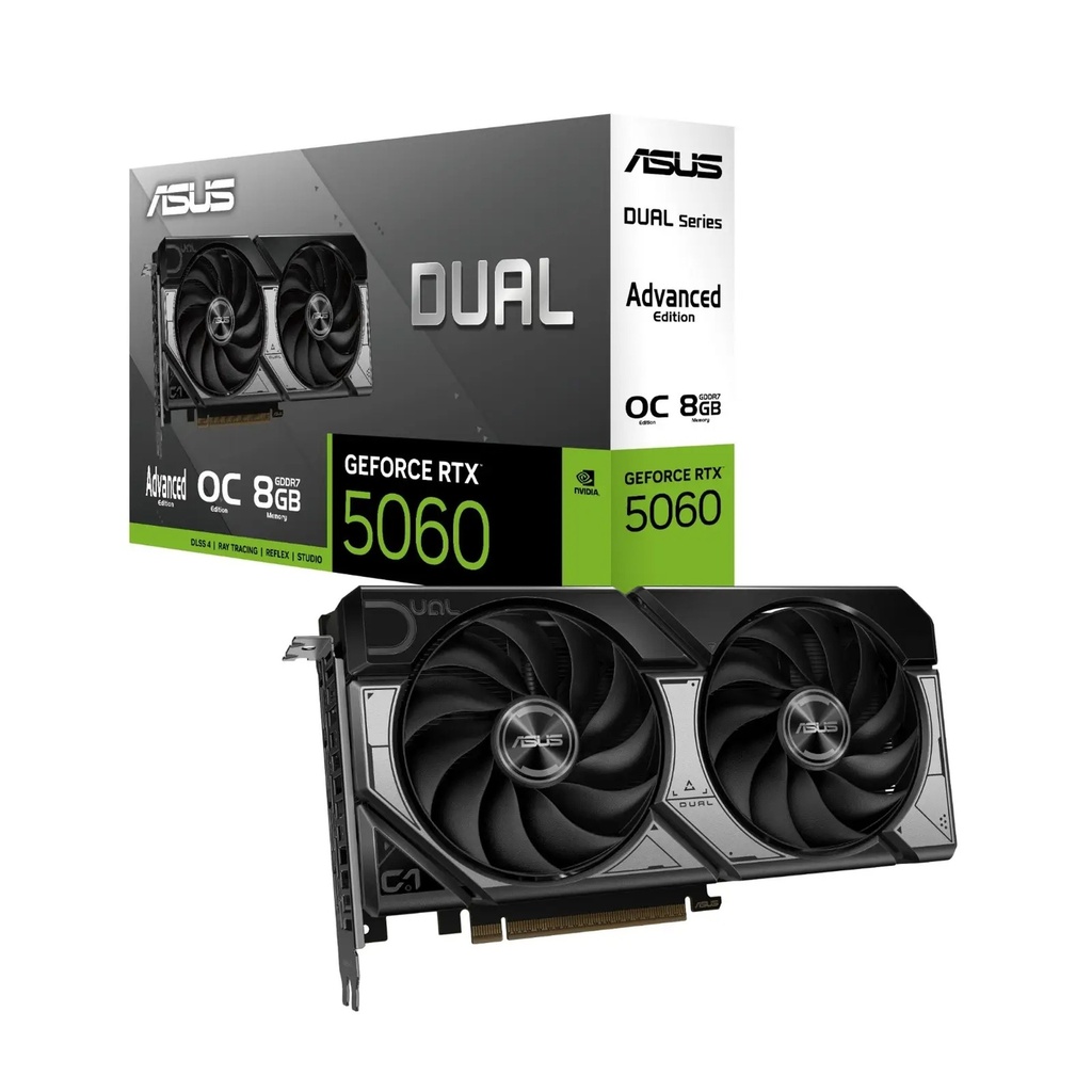 ASUS Dual GeForce RTX™ 5060 8GB GDDR7 OC Edition Advanced Graphic Card, Max AI Performance with FP4 and DLSS 4