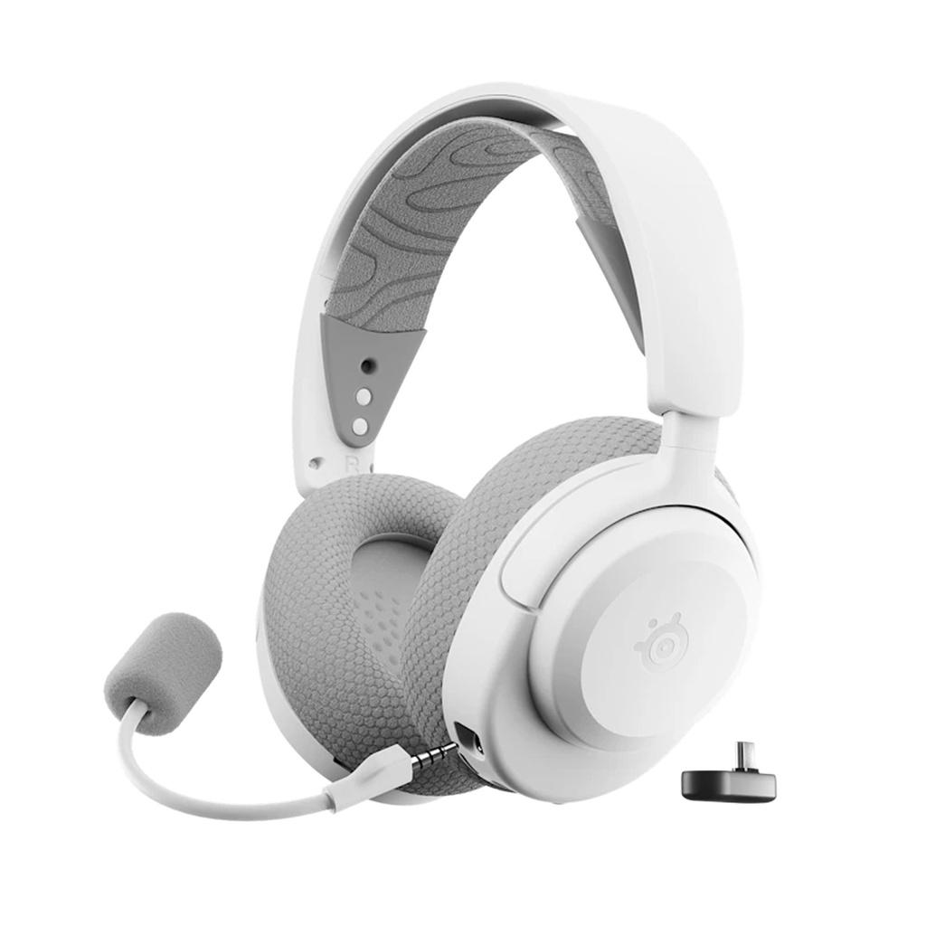 SteelSeries Arctis Nova 3 Wireless Gaming Headset, Multi-Platform 2.4GHz & Bluetooth, 40-Hour Battery, Neodymium Drivers, Mobile App Control & Detachable Mic, White | 61776