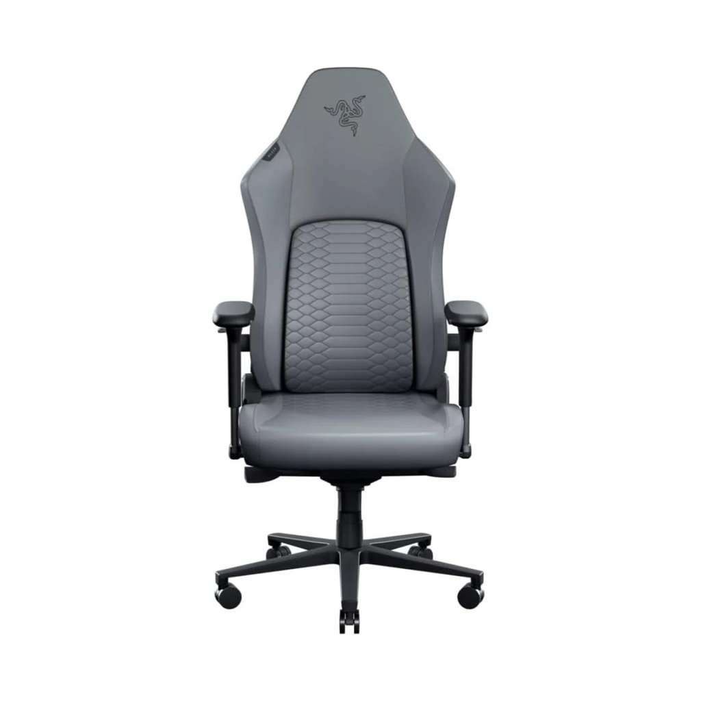 Razer Iskur V2 NewGen Large Gaming Chair, Gen-2 EPU Leather with CoolTouch Technology, HyperFlex Adaptive 6D Lumbar Support, 4D Adjustable Armrests, Frog Multi-Tilt Mechanism, Up to 152° Recline, Up to 136 kg Maximum Load, Light Grey | RZ38-04901000-R3G1