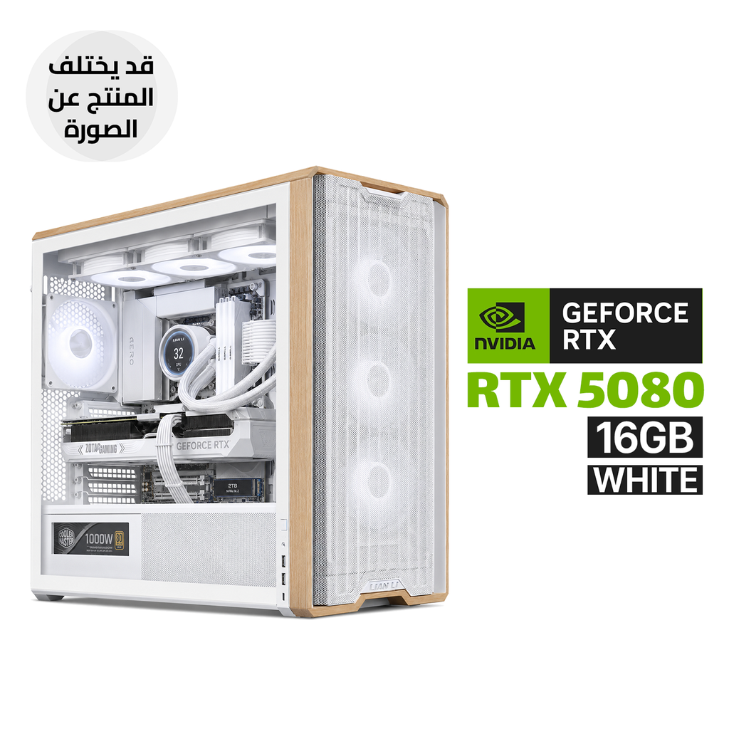 [G99.LAN217W.00-CGPC1] Gaming PC - AMD RYZEN 9-9950X3D2, X870E AERO X3D WOOD Motherboard, 32GB RAM D5 (6000) White, 2TB SSD NVMe, Zotac RTX 5080 16GB White, MasterLiquid Atmos II LCD White, 1000 WATT GOLD PSU, Lian Li Lancool 217 Mid Tower Case White, Windows 11 Pro (License)