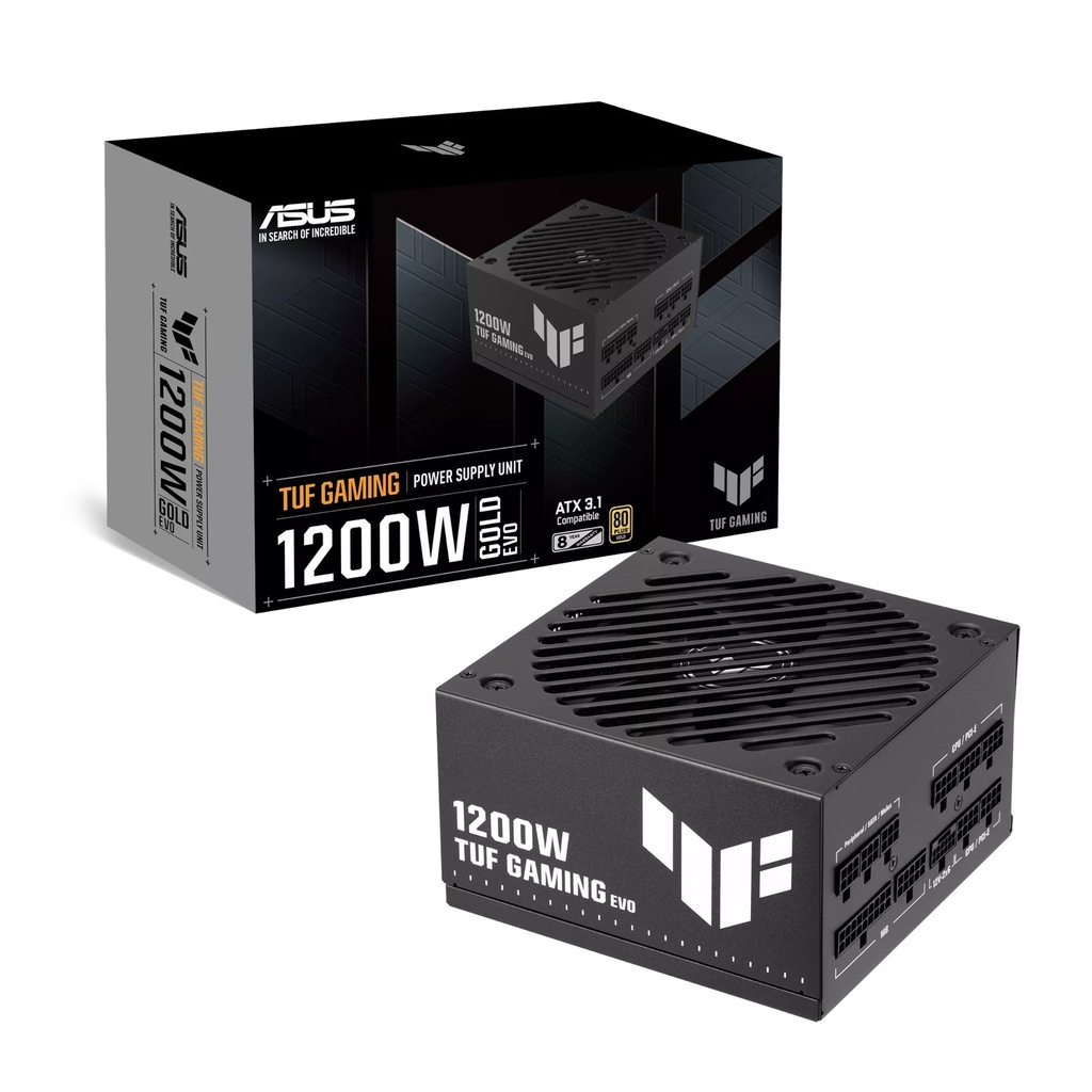 [90YE00SD-B0NA00] Asus TUF Gaming 80PLUS Gold Evo Fully-Modular 1200W ATX 3.1& PCIe 5.1 Compatible Power Supply