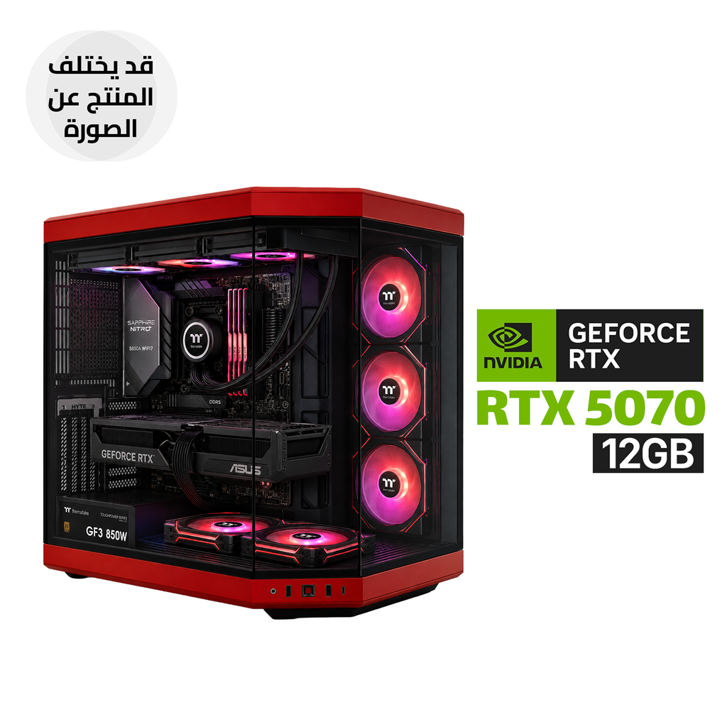 [CS-HYTE-Y70-BR-CGPC1] AMD RYZEN 7-9700X Processor, Sapphire Nitro+ AMD B850A WIFI7 DDR5 , 32GB RAM DDR5, 1TB SSD NVMe GEN-4, Asus Prime T1 GeForce RTX 5070 12GB, 850 WATT GOLD PSU, Thermaltake L360 Liquid Cooler, HYTE Y70 Mid Tower Case, 6x RGB Fans, Windows 11 Pro (License)