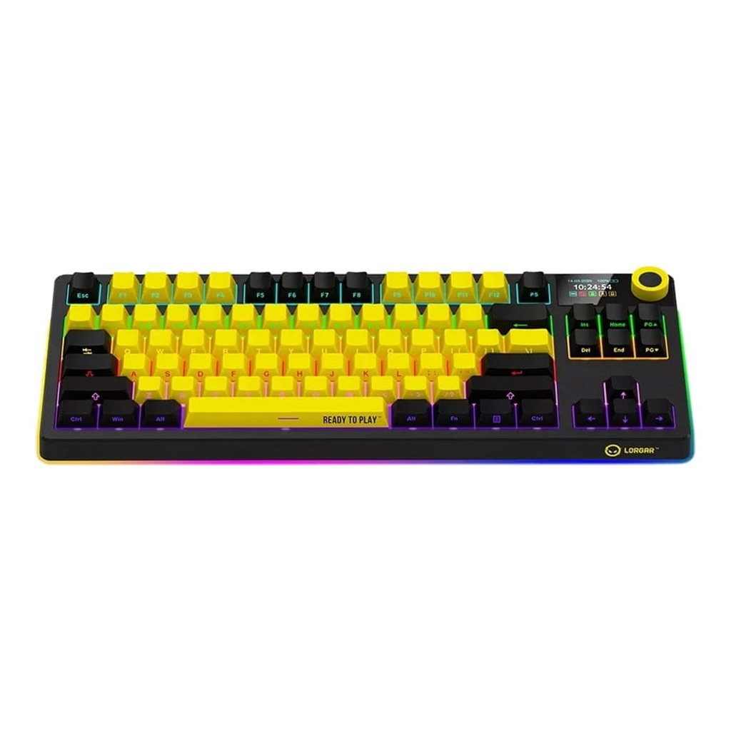 [LRG-KBP70TKLW-YL-US] Lorgar Pro KBP70TKLW RGB Wireless TKL Mechanical Gaming Keyboard Toxic Purple Linear Switch EN Layout - Yellow