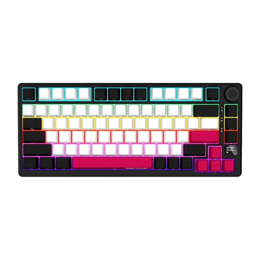 [LRG-KBP7075W-BK-US] Lorgar Pro KBP7075W RGB 75% Wireless Mechanical Gaming Keyboard Toxic Purple Linear Switch EN Layout - Black