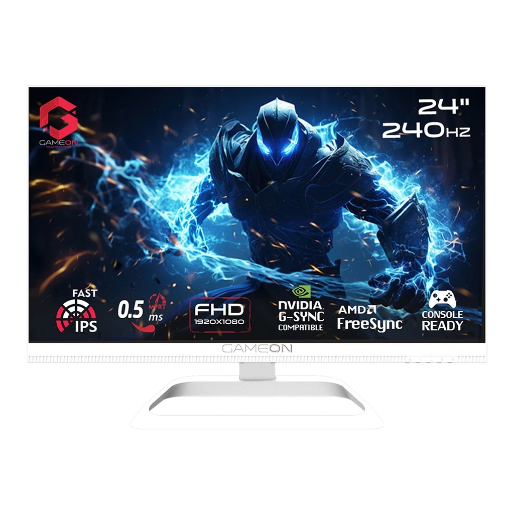 [GOA24FHD240IPS] Gameon GOA24FHD240IPS Artic Pro Series 24" FHD Fast IPS 240Hz MPRT 0.5ms, HDMI 2.1, Gaming Monitor (Supports PS5) - White