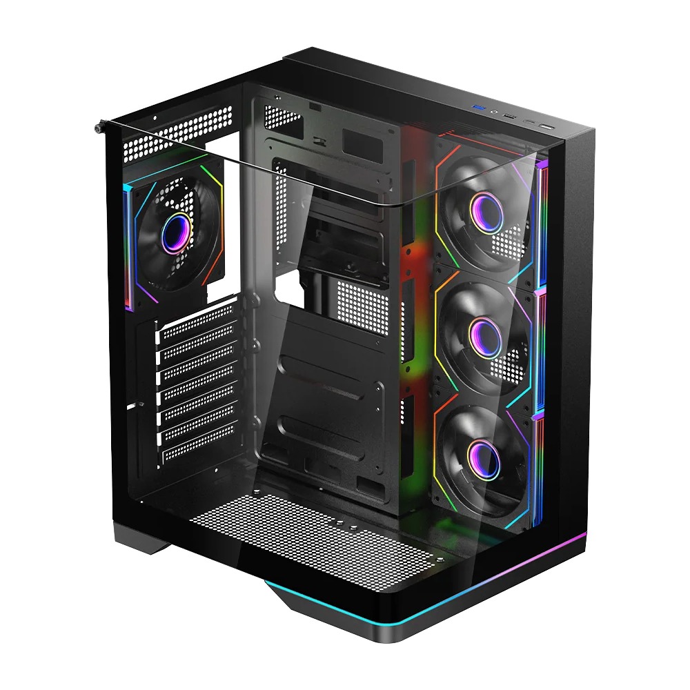 [GO-VALKYRIE-X] Gameon Valkyrie X Series Mid Tower Gaming Case - Black (4 Fans Included)