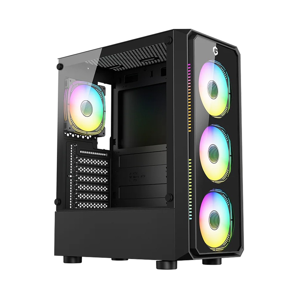 [GO-TRIDENTV-X] Gameon Emperor Midnight VX Series Mid Tower Gaming Case With 4 ARGB Fans - Black