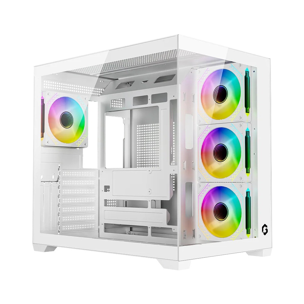 [GO-EMPERORVX-A] Gameon Emperor Arctic VX Series Mid Tower Gaming Case With 4 ARGB Fans - White
